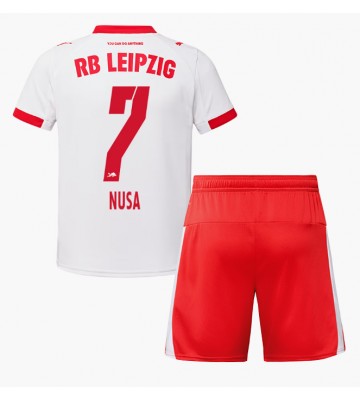 RB Leipzig Antonio Nusa #7 Hemmaställ Barn 2025-26 Kortärmad (+ Korta byxor)